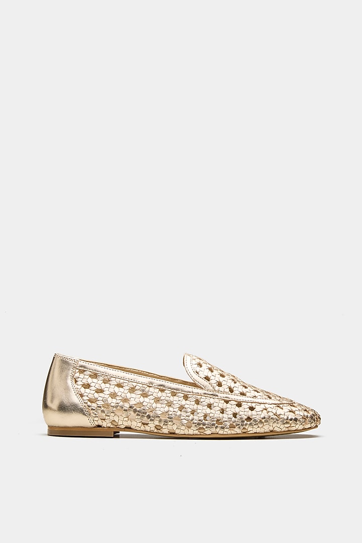 Gold Genuine Leather Ballerina Flats by Oroh at Pernia's Pop Up Shop