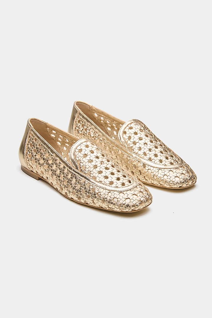 Gold Genuine Leather Ballerina Flats by Oroh at Pernia's Pop Up Shop
