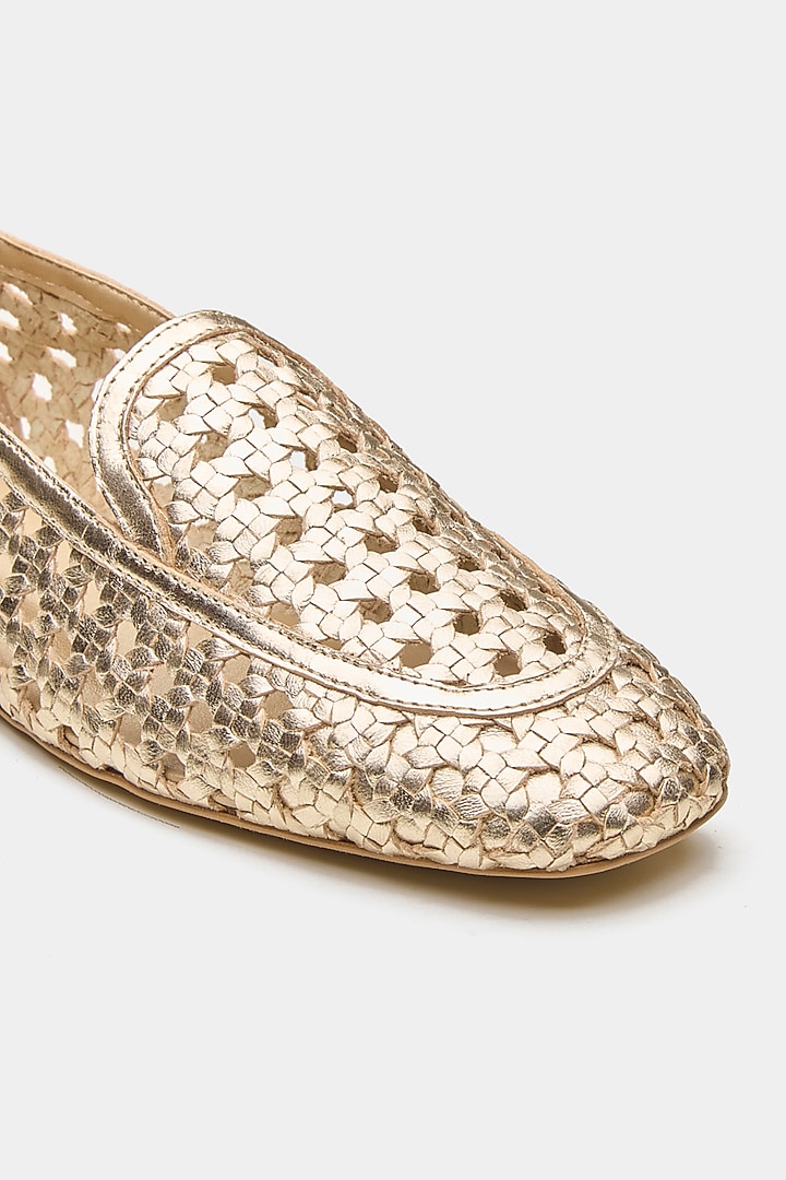 Gold Genuine Leather Ballerina Flats by Oroh at Pernia's Pop Up Shop