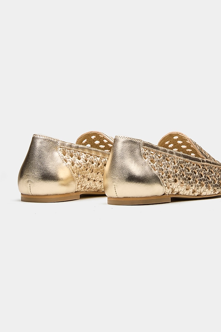 Gold Genuine Leather Ballerina Flats by Oroh at Pernia's Pop Up Shop