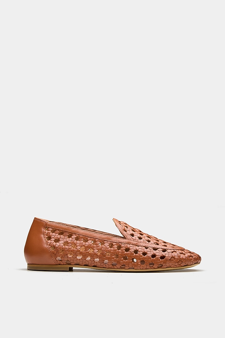 Tan Genuine Leather Ballerina Flats by Oroh at Pernia's Pop Up Shop
