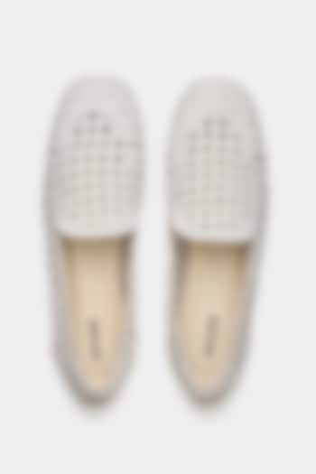 White Genuine Leather Ballerina Flats by Oroh at Pernia's Pop Up Shop