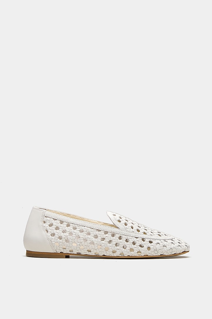 White Genuine Leather Ballerina Flats by Oroh at Pernia's Pop Up Shop