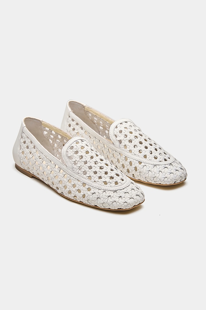 White Genuine Leather Ballerina Flats by Oroh at Pernia's Pop Up Shop