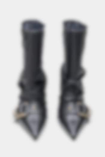 Black Genuine Leather Ankle Boots by Oroh at Pernia's Pop Up Shop