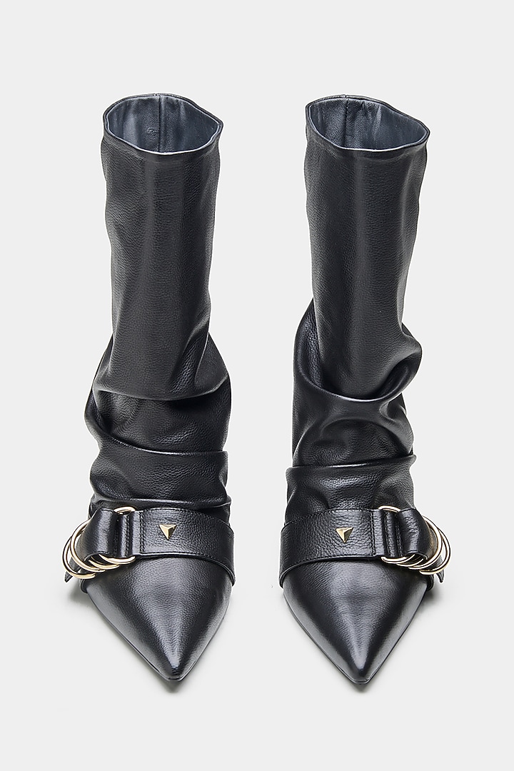 Black Genuine Leather Ankle Boots by Oroh at Pernia's Pop Up Shop