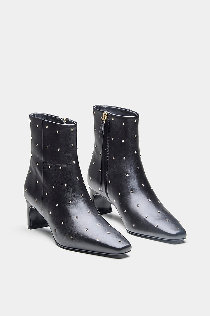 Black Genuine Leather Ankle Boots by Oroh at Pernia's Pop Up Shop