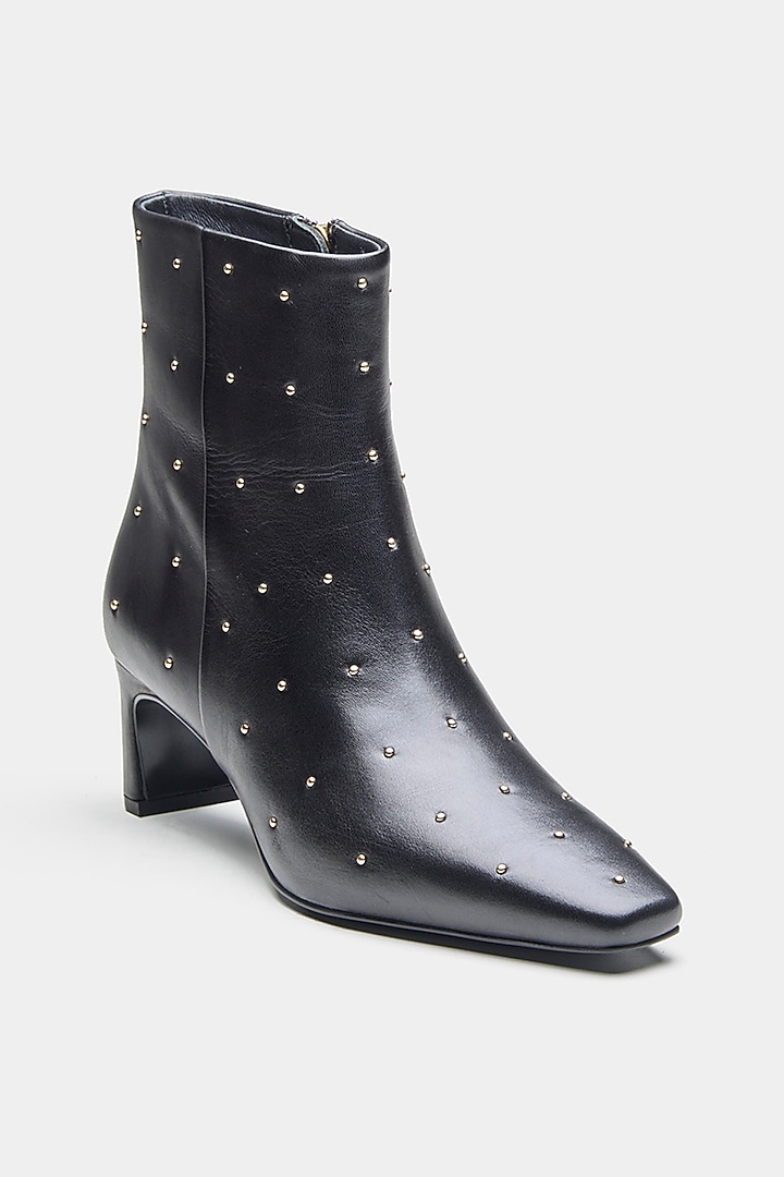 Black Genuine Leather Ankle Boots by Oroh at Pernia's Pop Up Shop