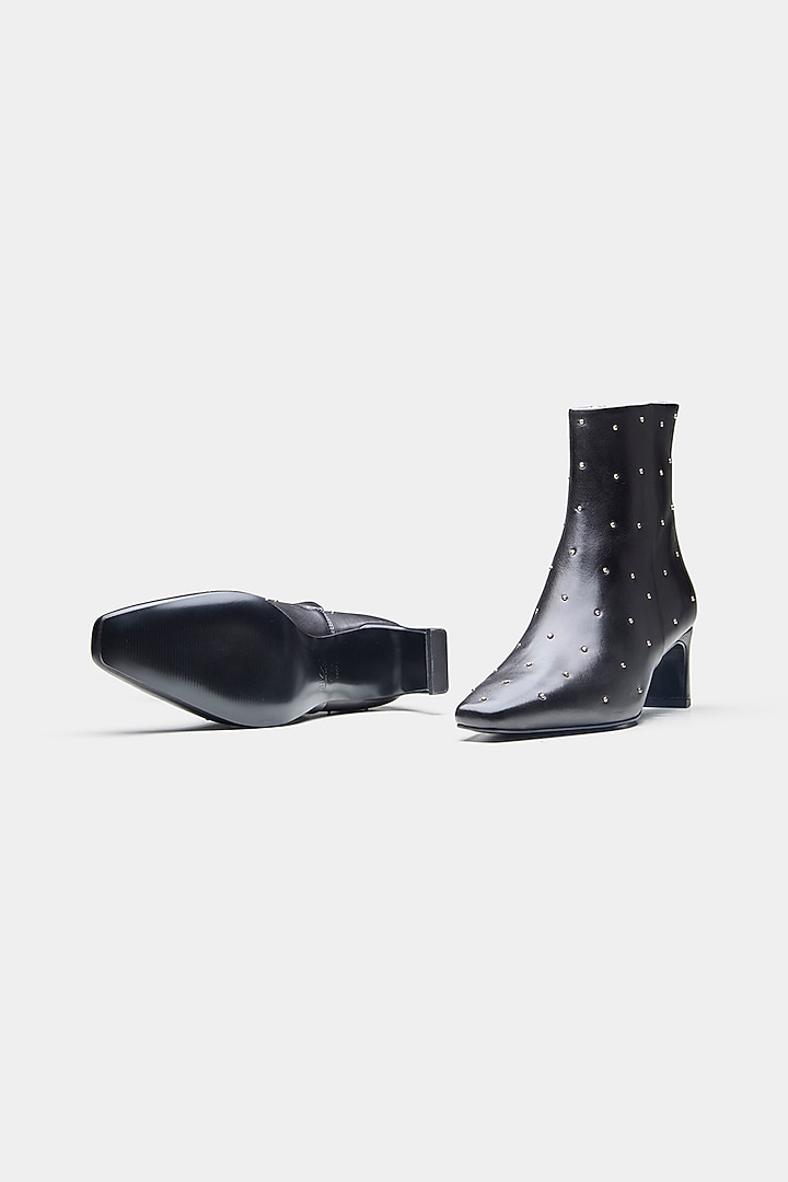 Black Genuine Leather Ankle Boots by Oroh at Pernia's Pop Up Shop