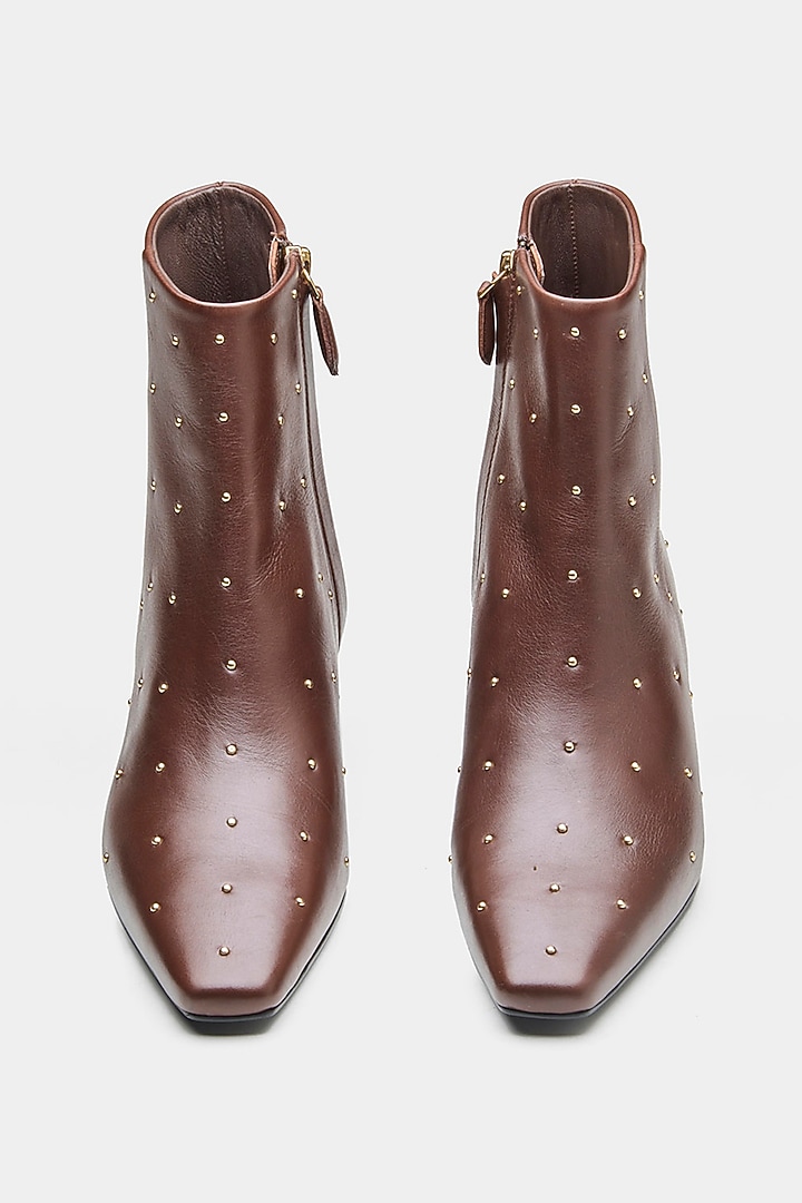 Brown Genuine Leather Ankle Boots by Oroh at Pernia's Pop Up Shop