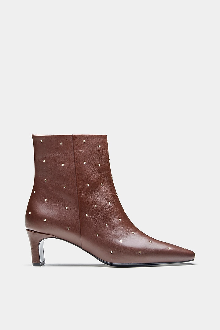 Brown Genuine Leather Ankle Boots by Oroh at Pernia's Pop Up Shop