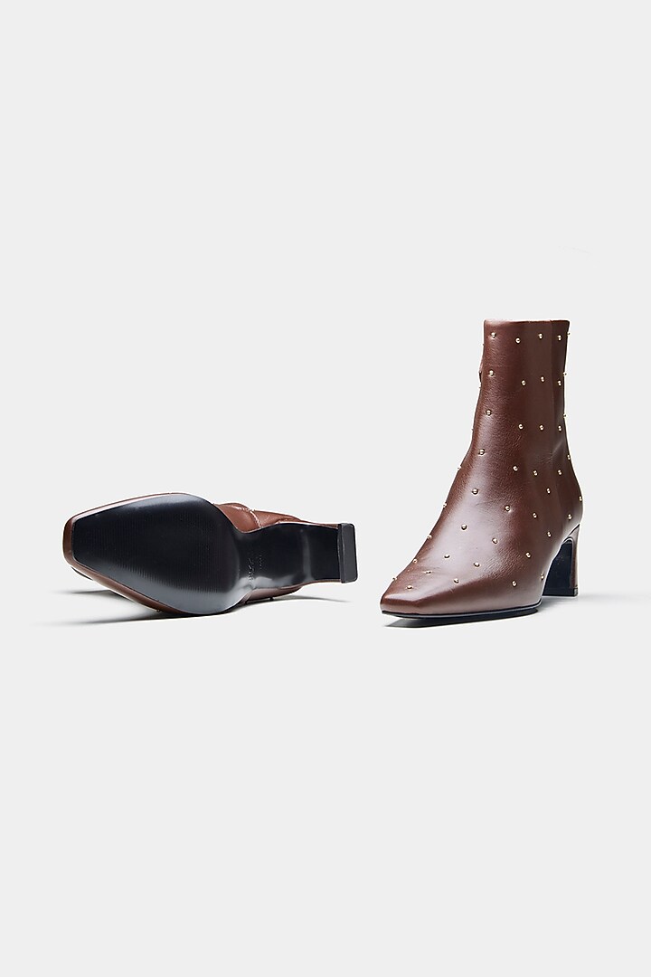 Brown Genuine Leather Ankle Boots by Oroh at Pernia's Pop Up Shop