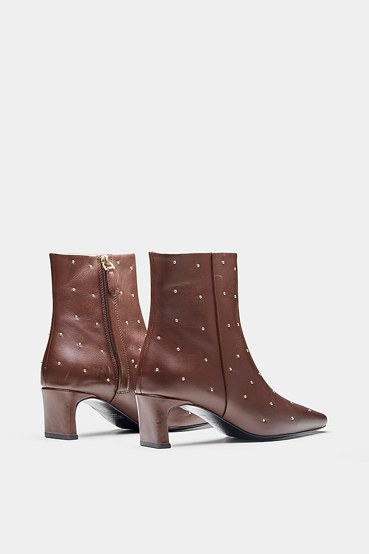 Brown Genuine Leather Ankle Boots by Oroh at Pernia's Pop Up Shop