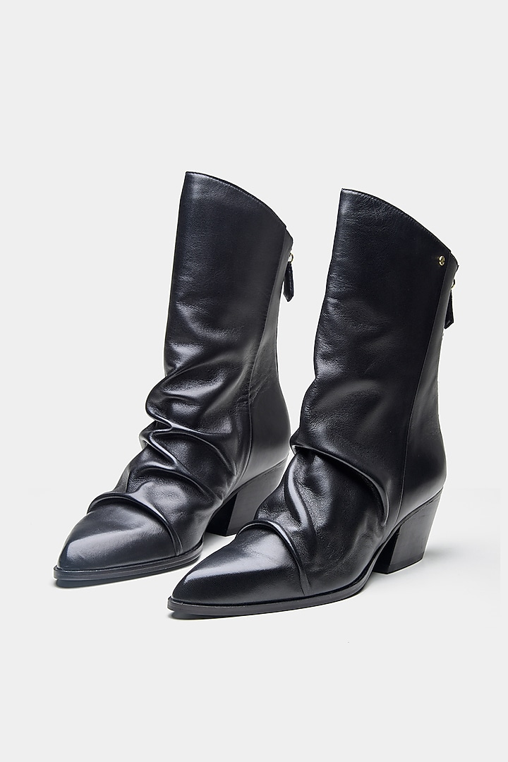Black Genuine Leather Ankle Boots by Oroh at Pernia's Pop Up Shop