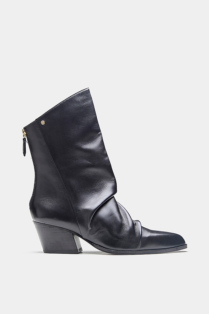 Black Genuine Leather Ankle Boots by Oroh at Pernia's Pop Up Shop