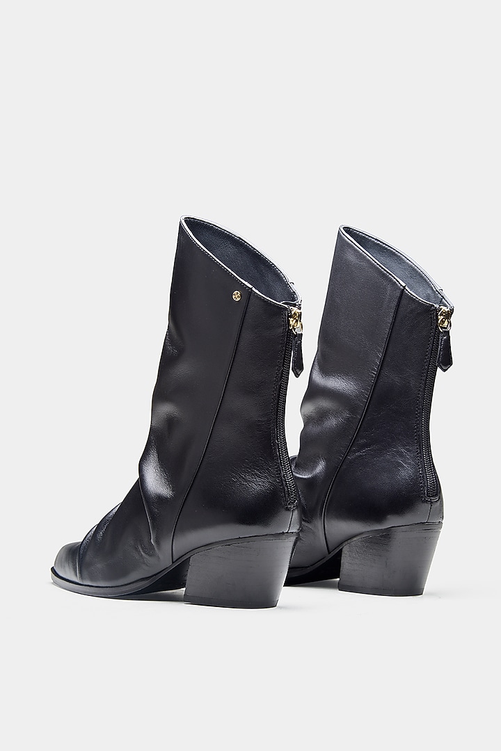 Black Genuine Leather Ankle Boots by Oroh at Pernia's Pop Up Shop