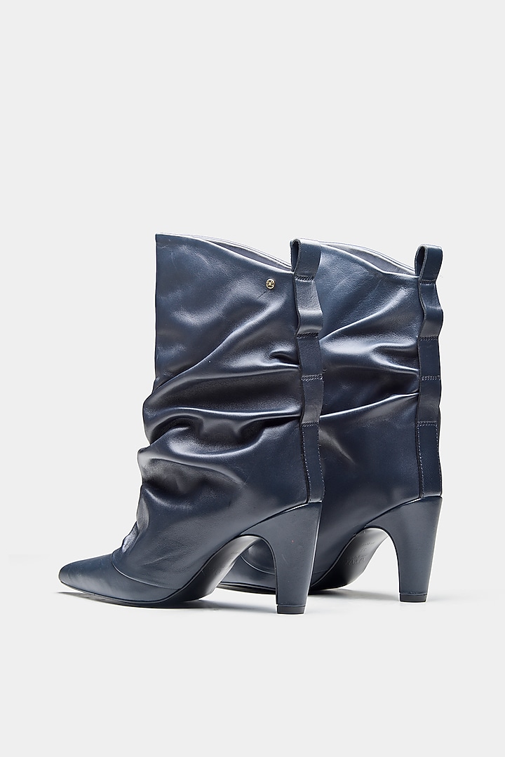 Blue Genuine Leather Ankle Boots by Oroh at Pernia's Pop Up Shop