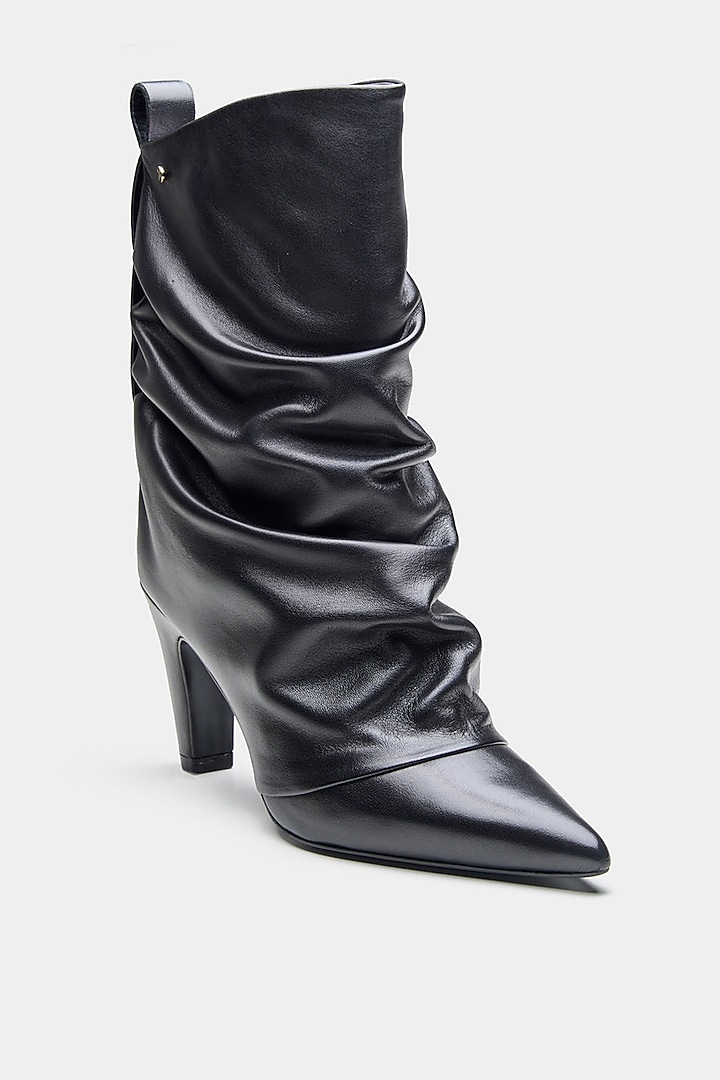 Black Genuine Leather Ankle Boots by Oroh at Pernia's Pop Up Shop