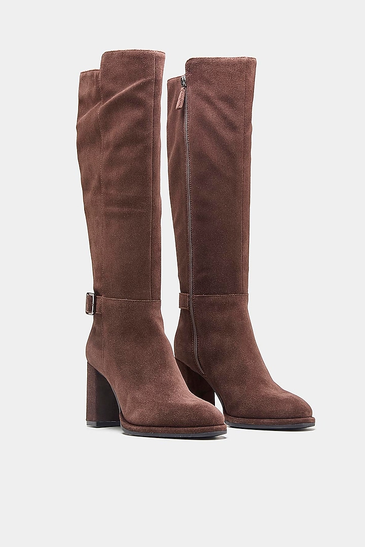 Brown Genuine Leather Long Boots by Oroh at Pernia's Pop Up Shop