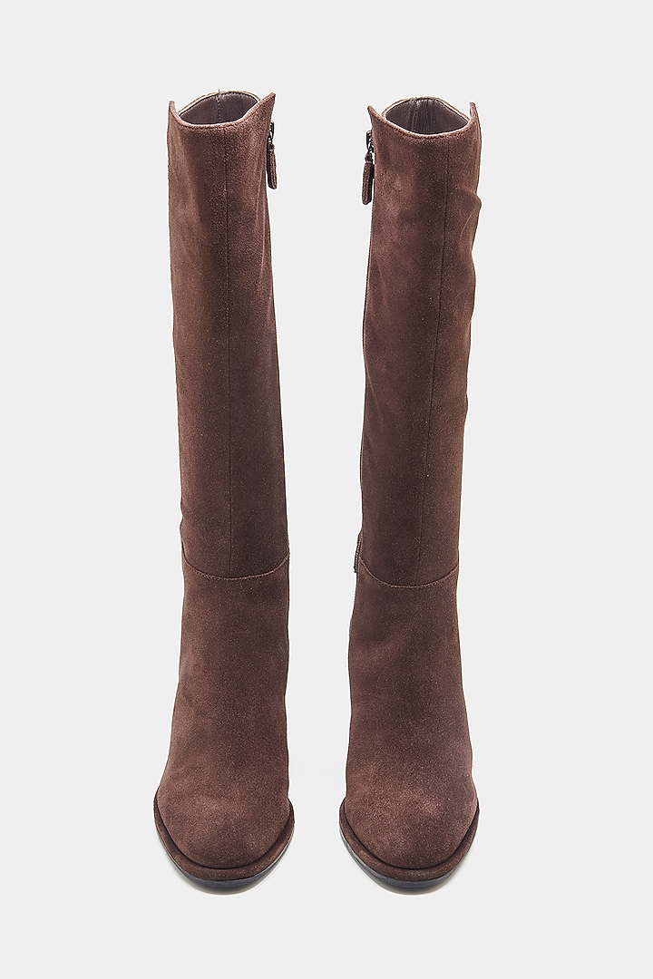 Brown Genuine Leather Long Boots by Oroh at Pernia's Pop Up Shop