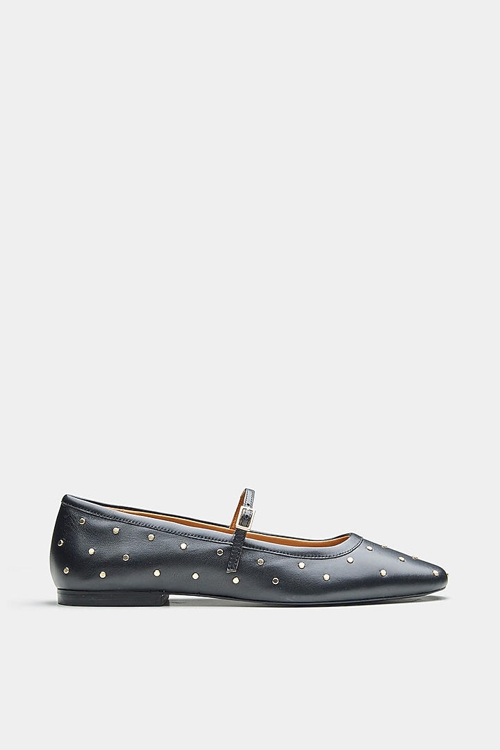 Black Genuine Leather Ballerinas by Oroh at Pernia's Pop Up Shop