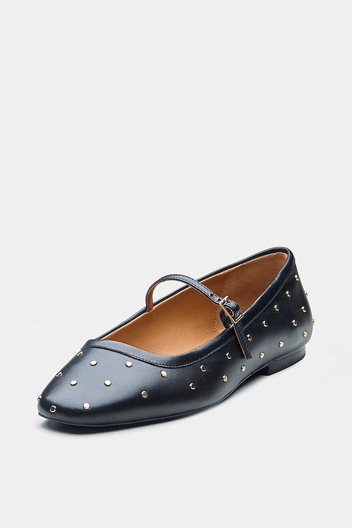 Black Genuine Leather Ballerinas by Oroh at Pernia's Pop Up Shop