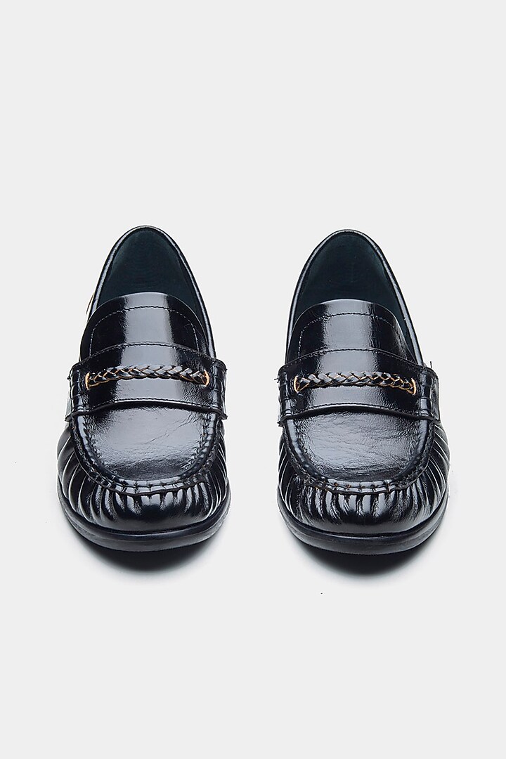 Black Genuine Leather Loafers by Oroh at Pernia's Pop Up Shop