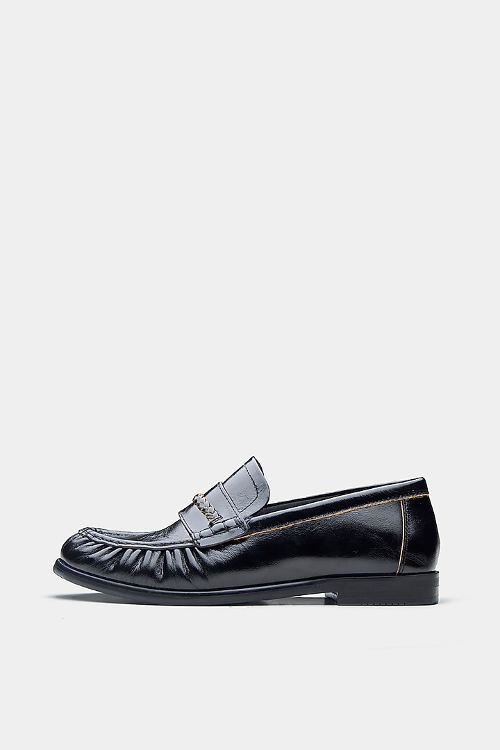 Black Genuine Leather Loafers by Oroh at Pernia's Pop Up Shop