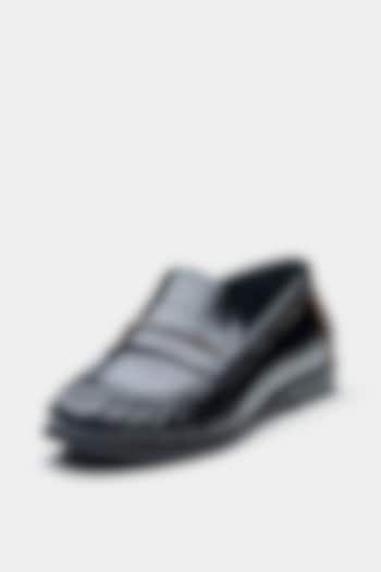 Black Genuine Leather Loafers by Oroh at Pernia's Pop Up Shop