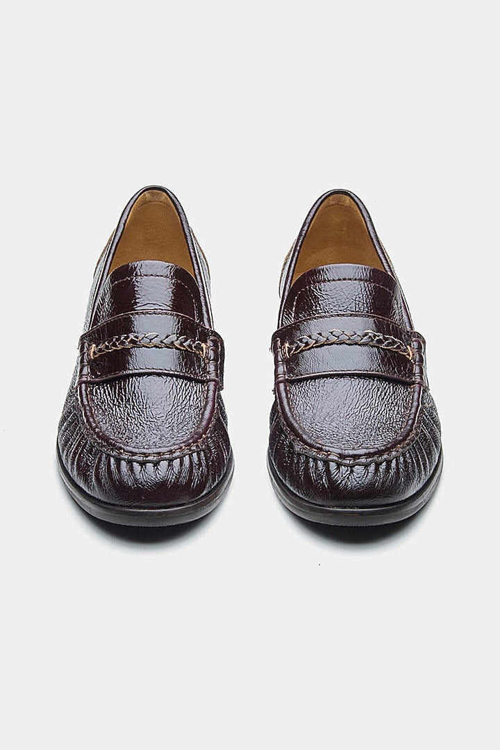 Brown Genuine Leather Loafers by Oroh at Pernia's Pop Up Shop