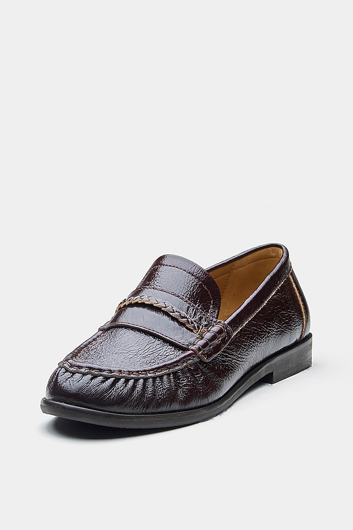 Brown Genuine Leather Loafers by Oroh at Pernia's Pop Up Shop