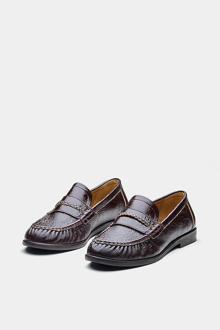 Brown Genuine Leather Loafers by Oroh at Pernia's Pop Up Shop