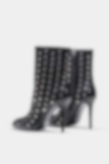 Black Genuine Leather Ankle Boots by Oroh at Pernia's Pop Up Shop