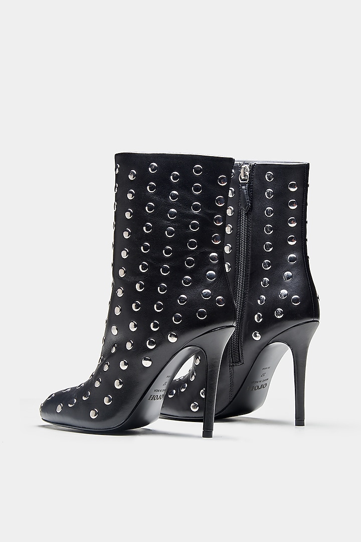 Black Genuine Leather Ankle Boots by Oroh at Pernia's Pop Up Shop