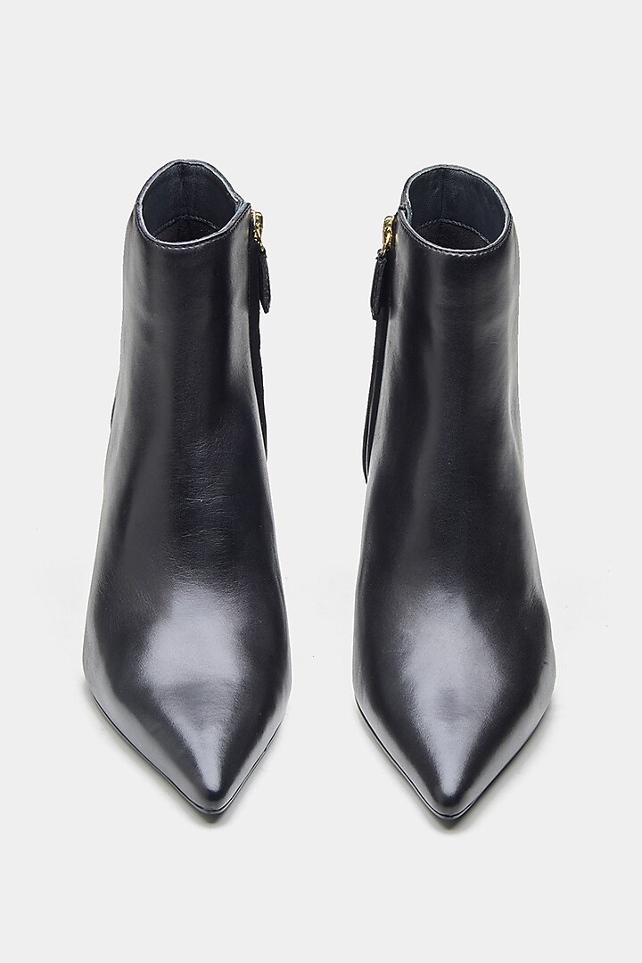 Black Genuine Leather Ankle Boots by Oroh at Pernia's Pop Up Shop
