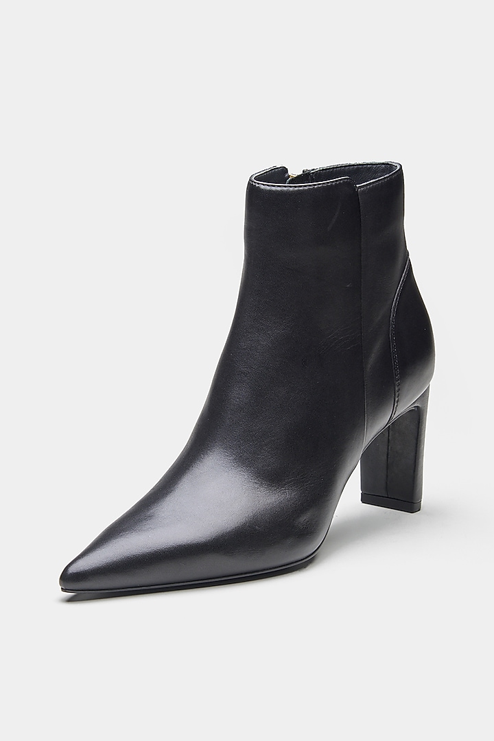 Black Genuine Leather Ankle Boots by Oroh at Pernia's Pop Up Shop