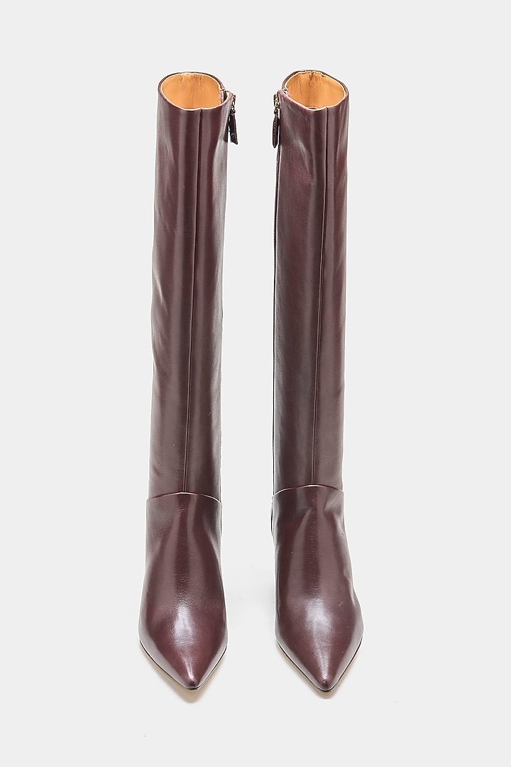 Brown Genuine Leather Long Boots by Oroh at Pernia's Pop Up Shop
