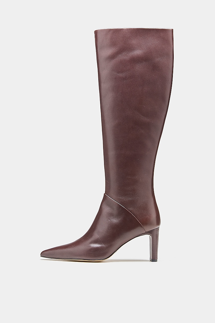 Brown Genuine Leather Long Boots by Oroh at Pernia's Pop Up Shop
