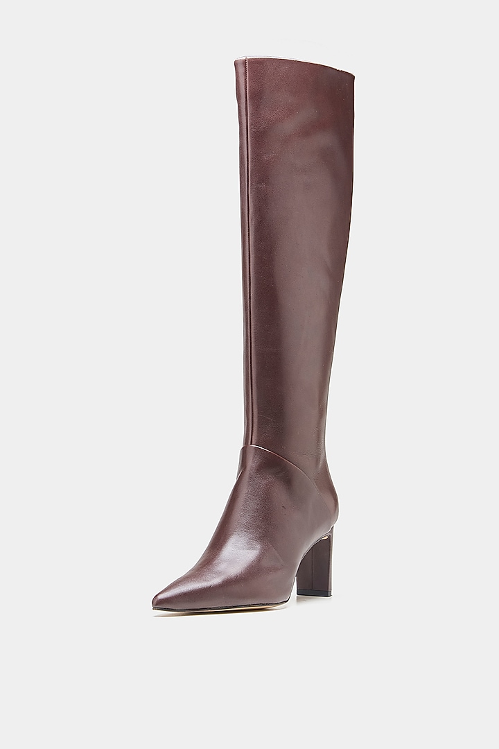 Brown Genuine Leather Long Boots by Oroh at Pernia's Pop Up Shop