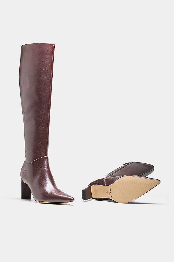 Brown Genuine Leather Long Boots by Oroh at Pernia's Pop Up Shop