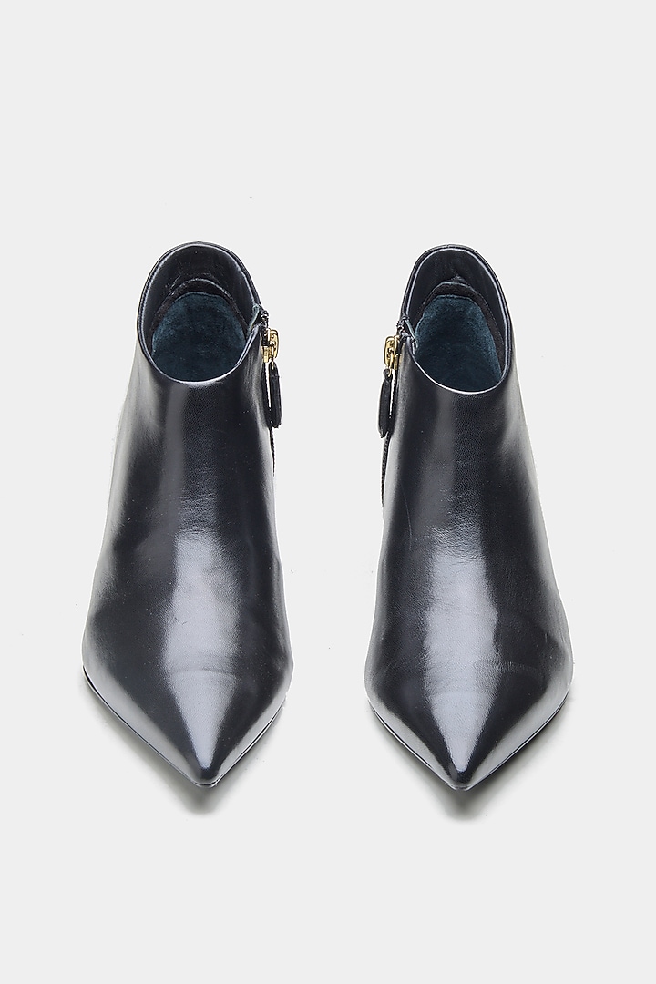 Black Genuine Leather Ankle Boots by Oroh at Pernia's Pop Up Shop