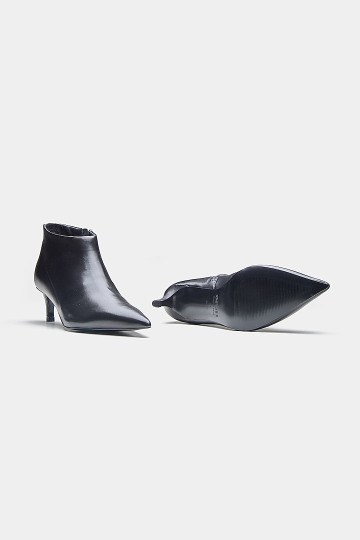 Black Genuine Leather Ankle Boots by Oroh at Pernia's Pop Up Shop