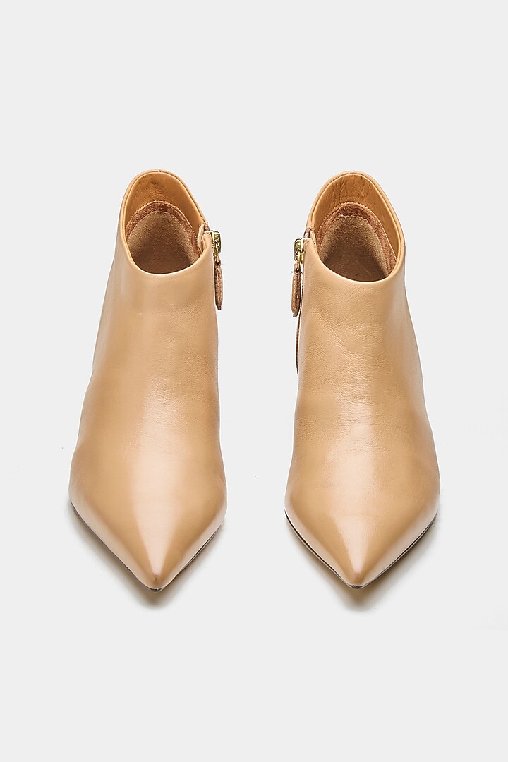 Nude Genuine Leather Ankle Boots by Oroh at Pernia's Pop Up Shop