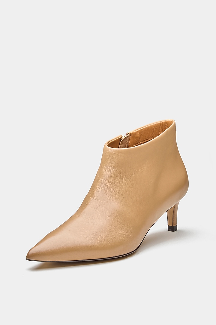 Nude Genuine Leather Ankle Boots by Oroh at Pernia's Pop Up Shop