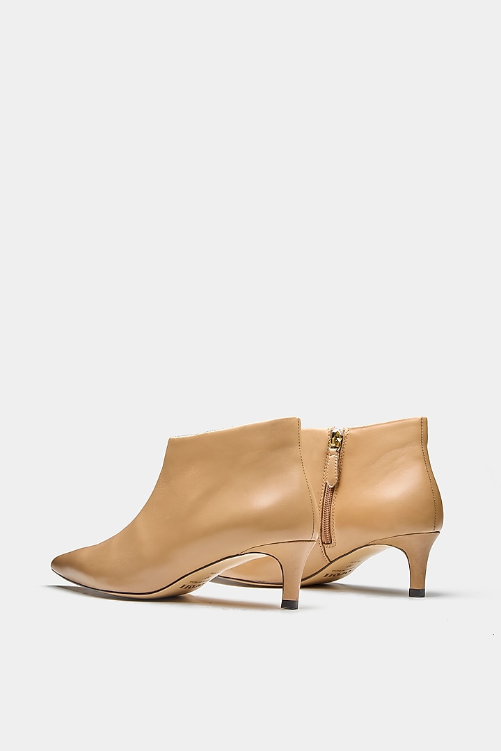 Nude Genuine Leather Ankle Boots by Oroh at Pernia's Pop Up Shop