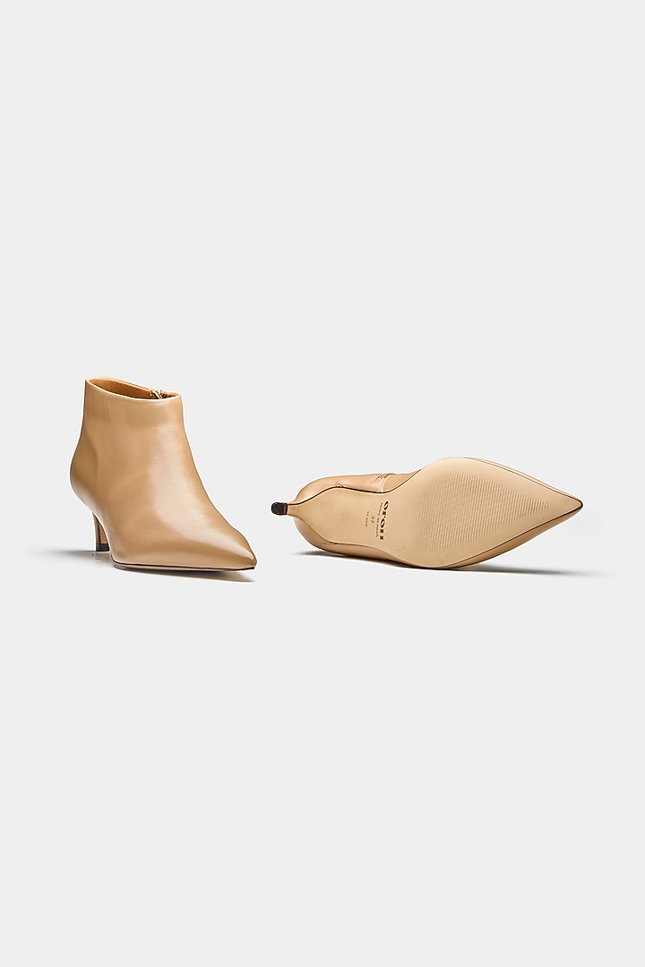 Nude Genuine Leather Ankle Boots by Oroh at Pernia's Pop Up Shop