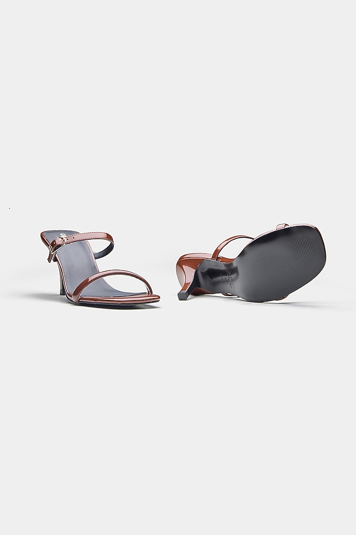 Tan Genuine Leather Strap Heels by Oroh at Pernia's Pop Up Shop