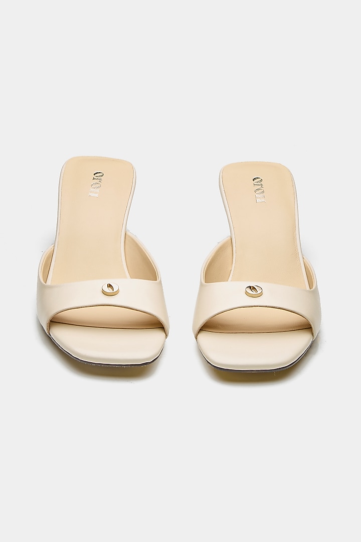 White Genuine Leather Heels by Oroh at Pernia's Pop Up Shop
