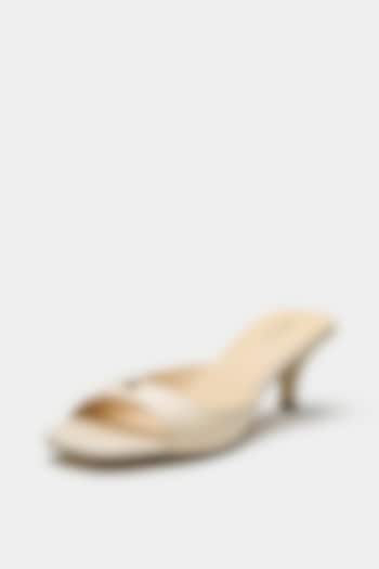 White Genuine Leather Heels by Oroh at Pernia's Pop Up Shop