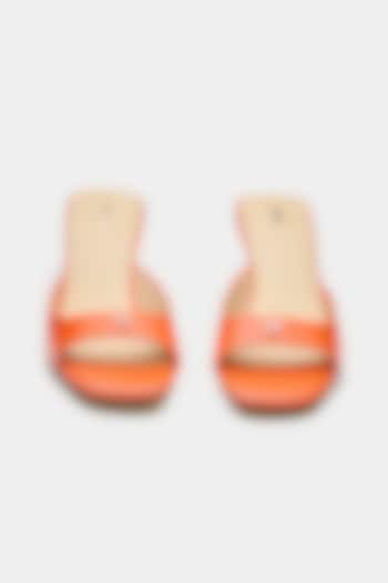 Orange Genuine Leather Heels by Oroh at Pernia's Pop Up Shop